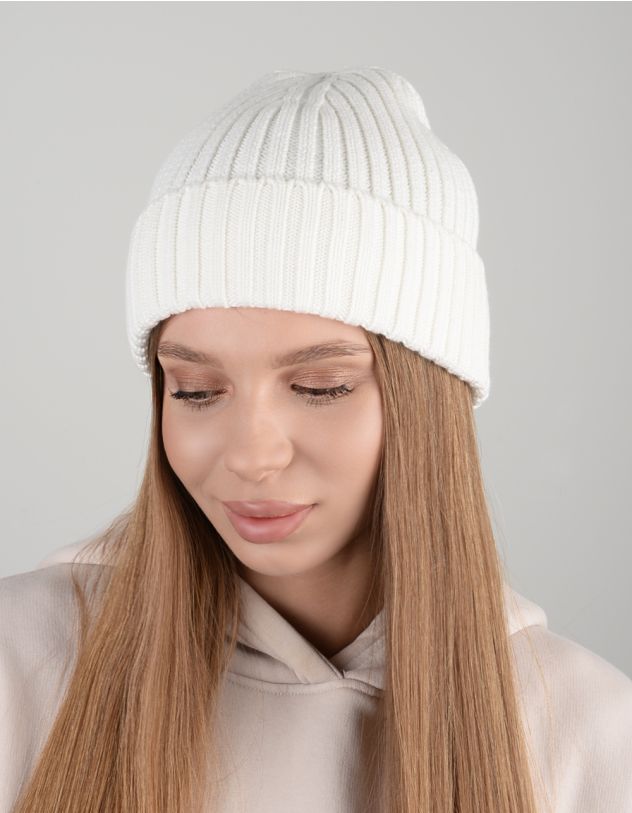Шапка ковпак у рубчик з відворотом | 257755-40-XX - A-SHOP