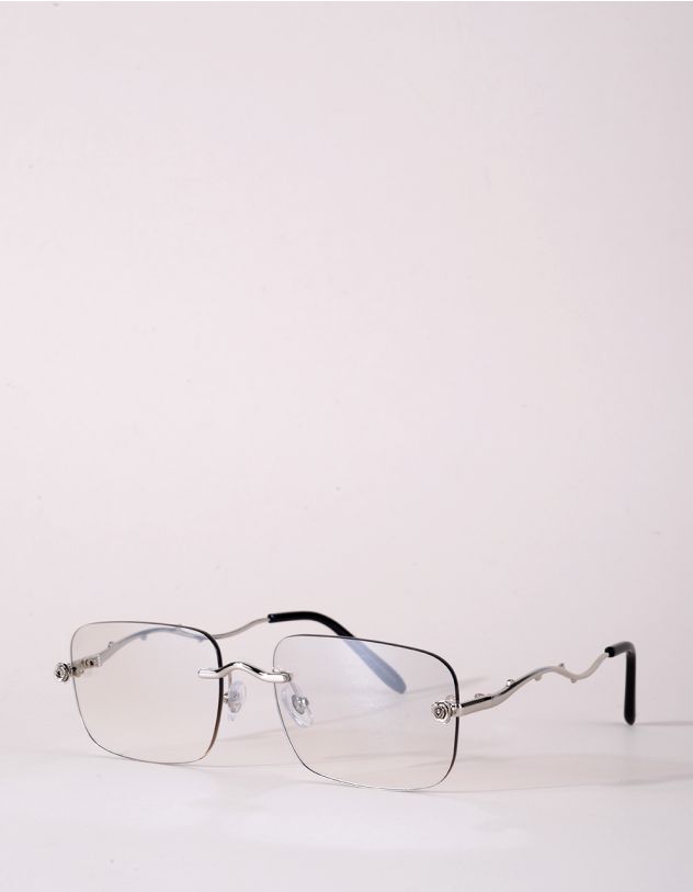 Окуляри сонцезахисні квадратні з трояндою на дужках | 266637-05-XX - A-SHOP