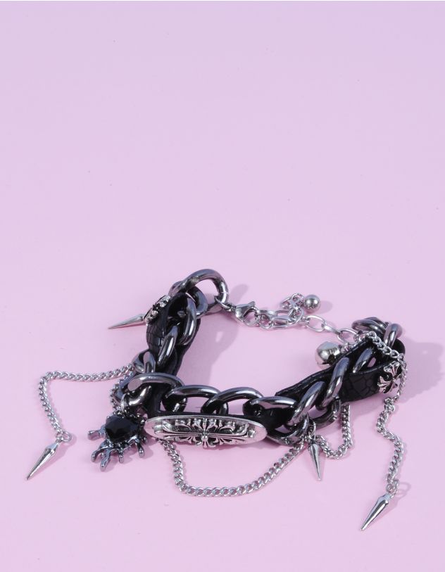 Браслет на руку із ланцюжка з підвіскою у вигляді серця | 263127-07-XX - A-SHOP