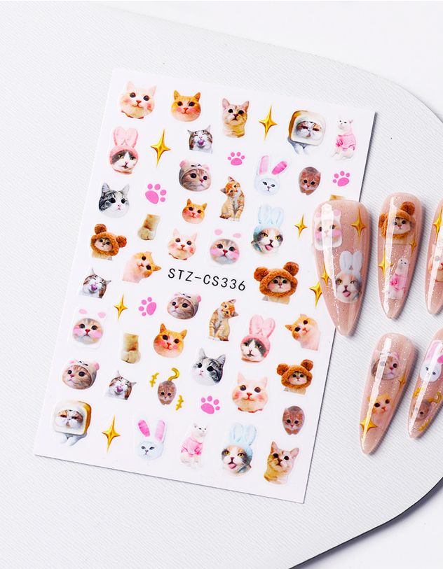 Наліпки на нігті з зображенням котика | 266420-22-XX - A-SHOP