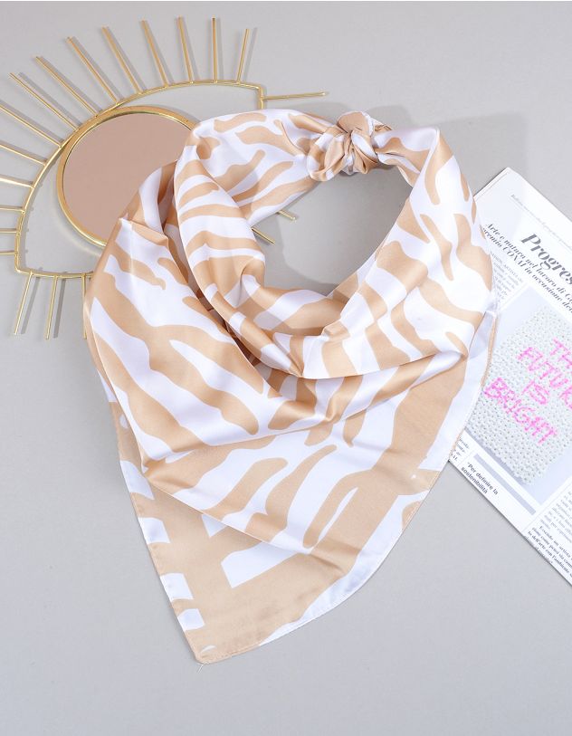 Хустка на шию з принтом зебри | 264161-22-XX - A-SHOP