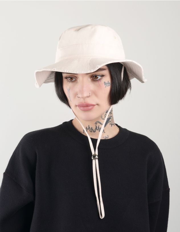 Панама з потертостями на полях | 259969-40-XX - A-SHOP