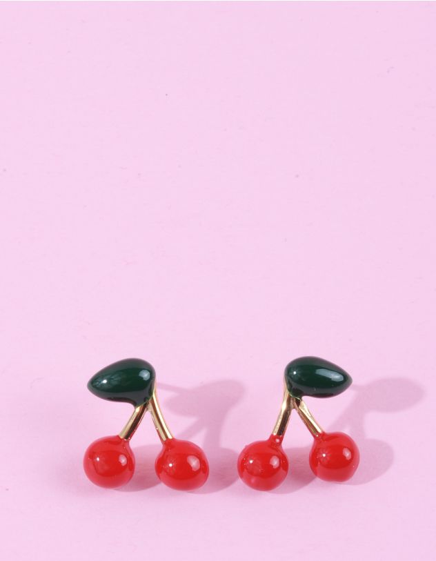 Сережки пусети у вигляді вишень | 262798-55-XX - A-SHOP