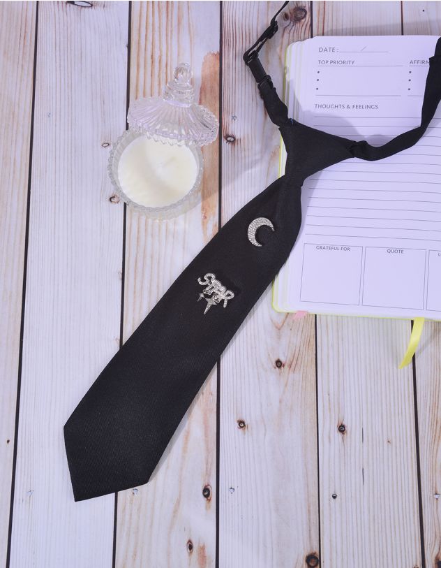 Краватка з фурнітурою у вигляді півмісяця та зірки | 264516-02-XX - A-SHOP