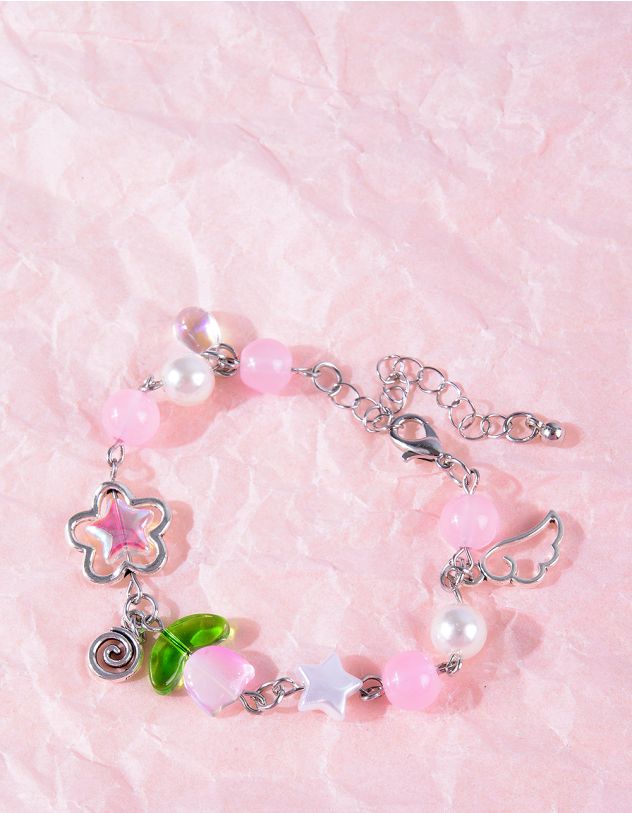 Браслет на руку з квіткою та перлинами | 266848-14-XX - A-SHOP