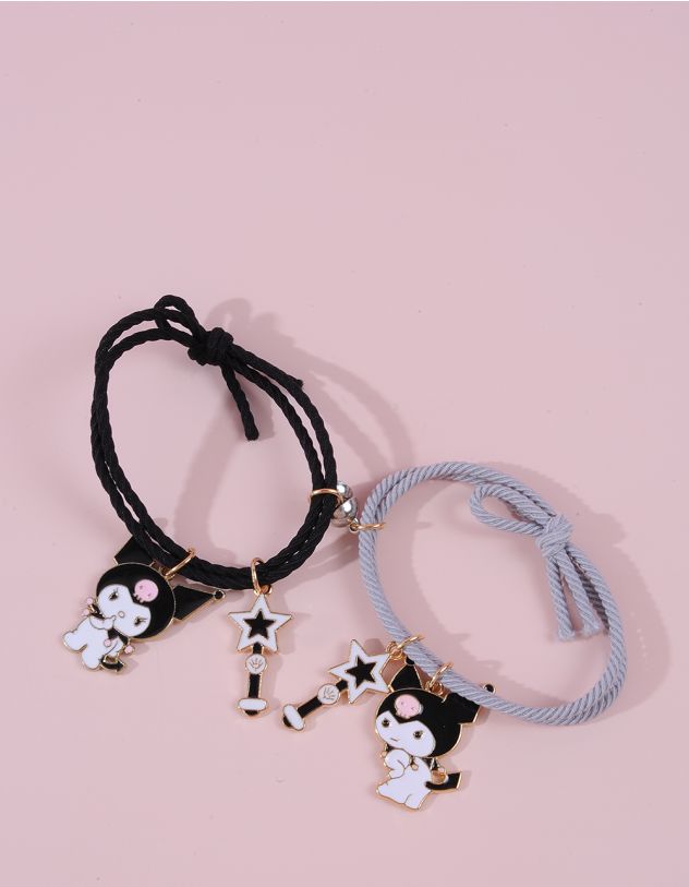 Браслет best friends з кулонами у вигляді персонажів Куромі та Мелоді | 253410-45-XX - A-SHOP