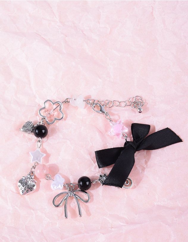 Браслет на руку з квітами та бантом | 266845-02-XX - A-SHOP