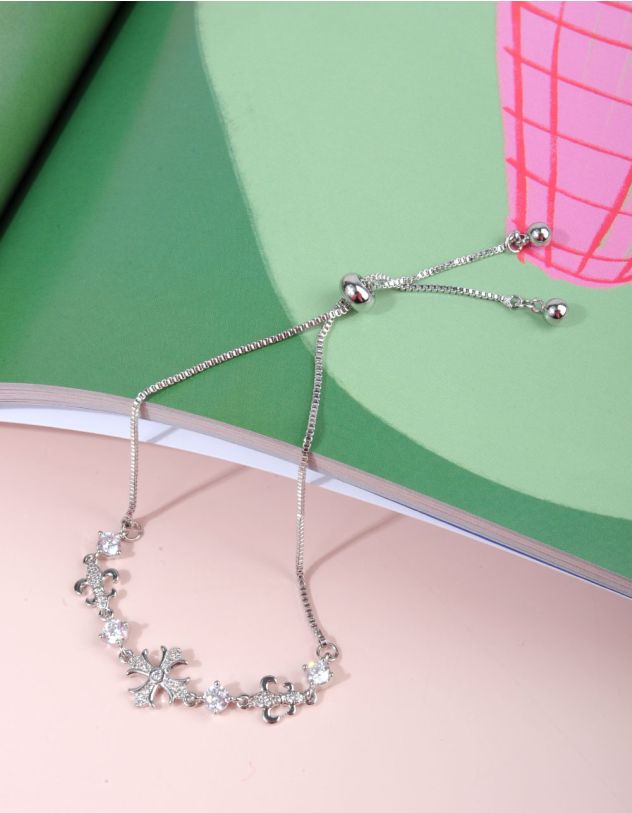 Браслет на руку з хрестом та геральдичними ліліями | 258819-06-XX - A-SHOP