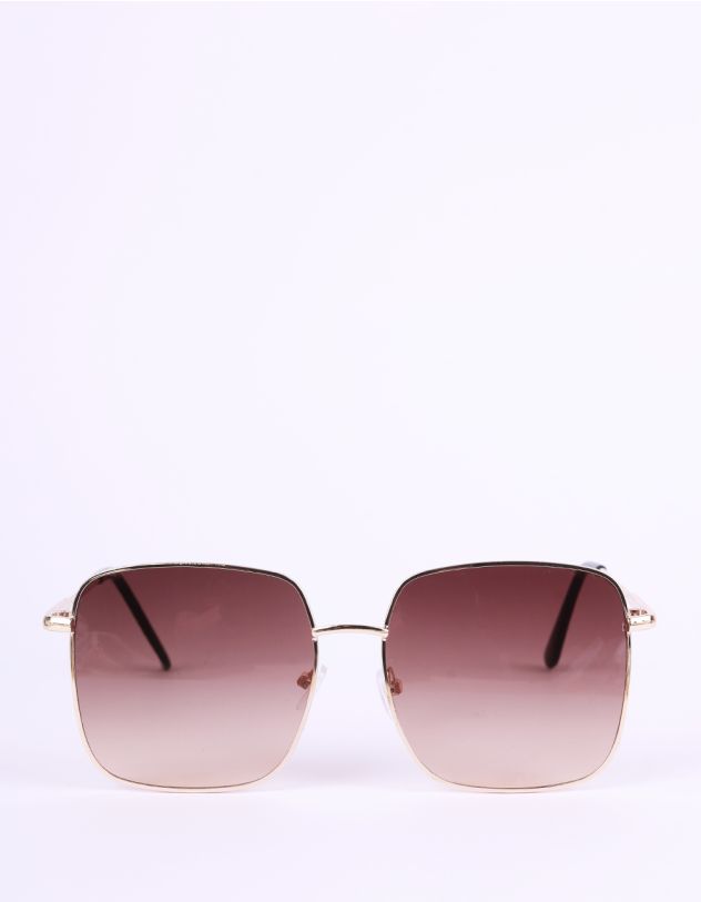 Окуляри сонцезахисні квадратні з тонкими дужками | 266625-33-XX - A-SHOP
