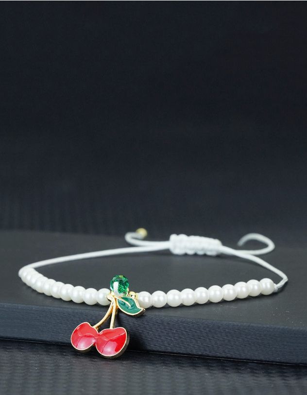 Браслет на руку із перлин з підвіскою у вигляді вишні | 266753-15-XX - A-SHOP