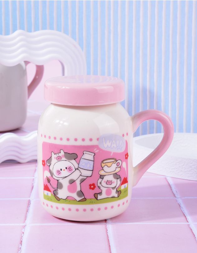 Чашка 500мл з принтом котика та корівки | 264534-14-XX - A-SHOP