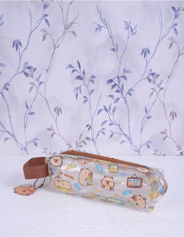 Пенал з брелоком та принтом капібари | 264006-22-XX - A-SHOP