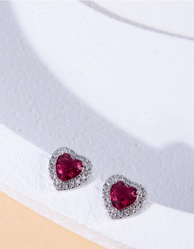 Сережки пусети у вигляді серця | 264556-60-XX - A-SHOP