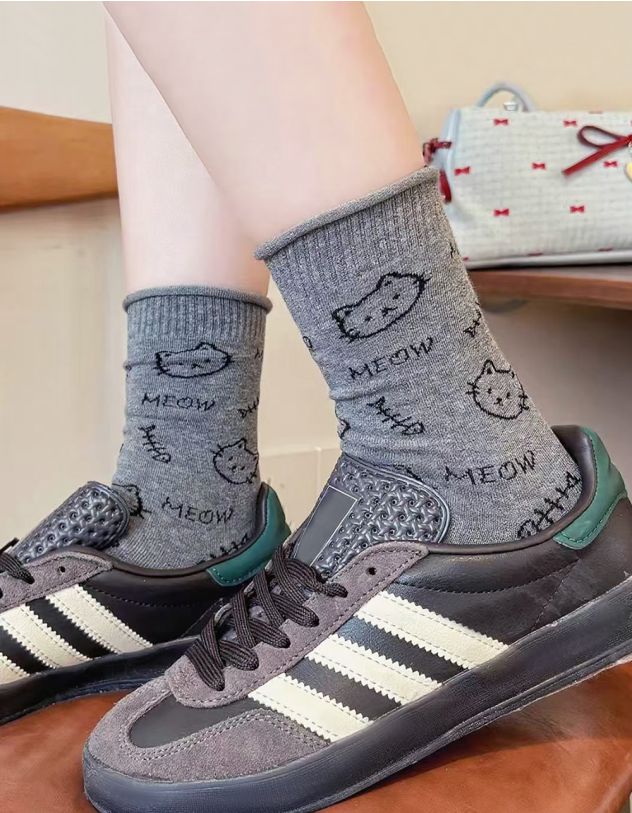 Шкарпетки з принтом котика | 266249-11-XX - A-SHOP