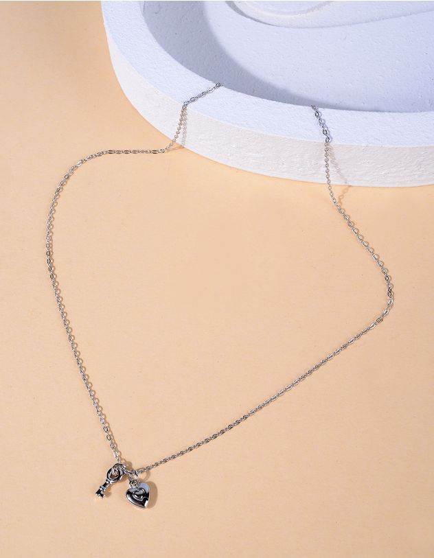 Підвіска на шию з кулоном у вигляді ключа та серця | 267077-05-XX - A-SHOP