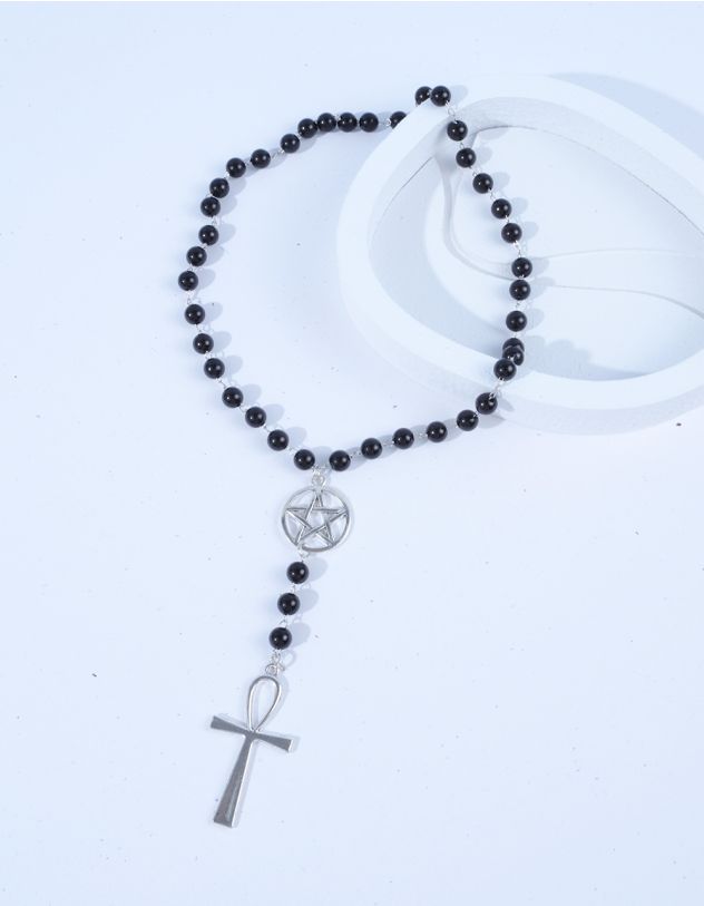 Підвіска на шию із намистин з хрестом | 263946-07-XX - A-SHOP
