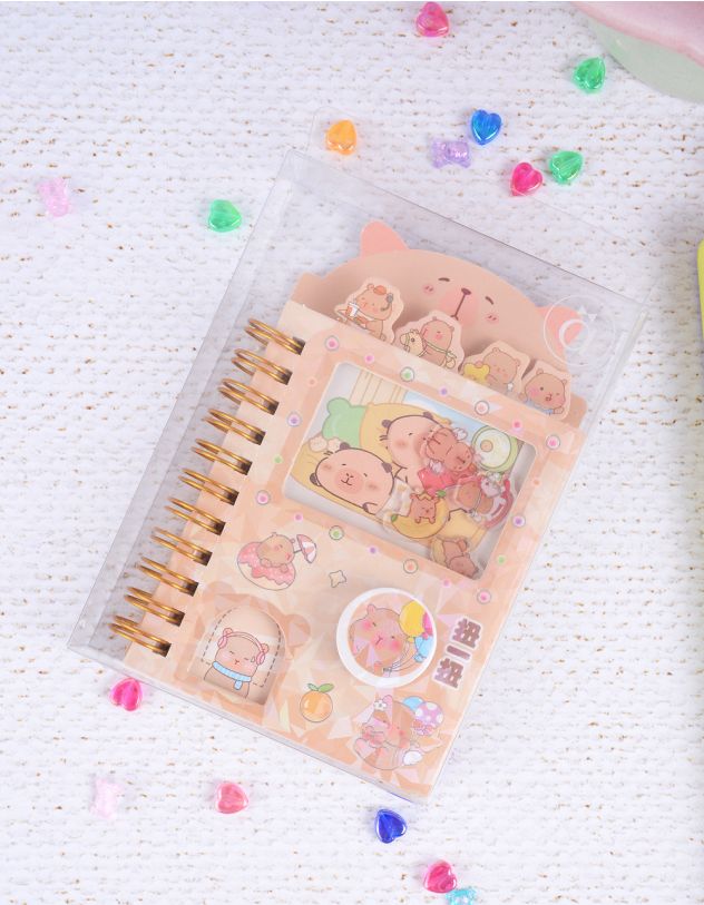 Блокнот у лінію з принтом капібари | 263768-21-XX - A-SHOP