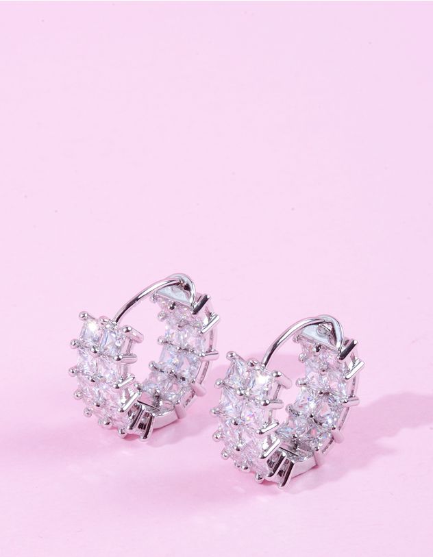 Сережки кільця інкрустовані стразами | 263355-05-XX - A-SHOP