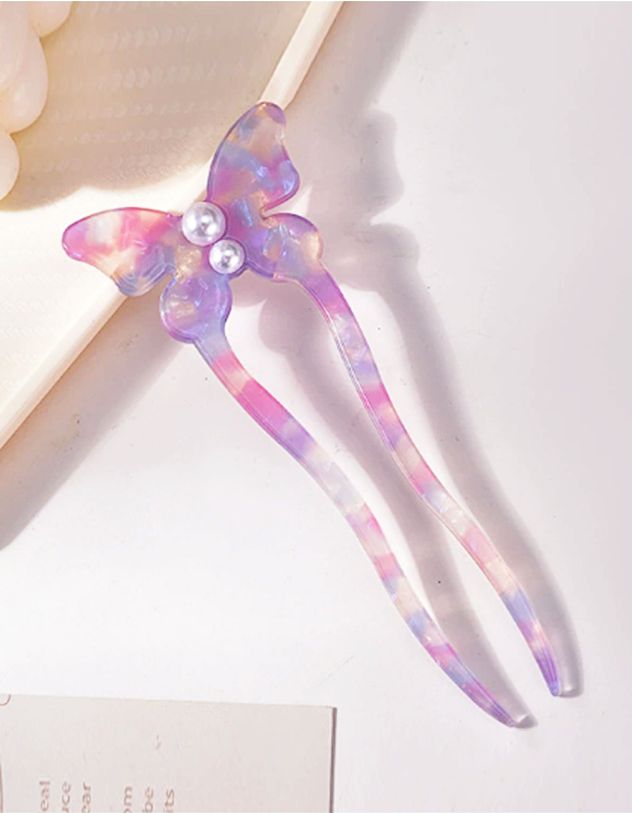 Заколка для волосся у вигляді метелика з перлиною | 265541-03-XX - A-SHOP