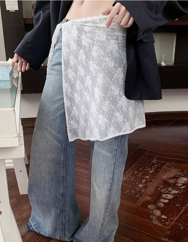 Спідниця фартух мереживна з квітами | 266280-01-XX - A-SHOP