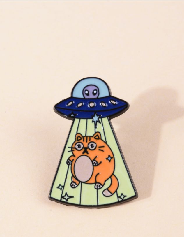 Брошка у вигляді НЛО з котиком | 267508-21-XX - A-SHOP