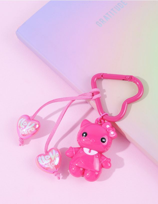 Брелок  у вигляді кицьки з серцями | 263748-17-XX - A-SHOP