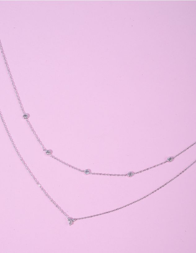 Підвіска на шию двошарова з кристалом | 265740-05-XX - A-SHOP