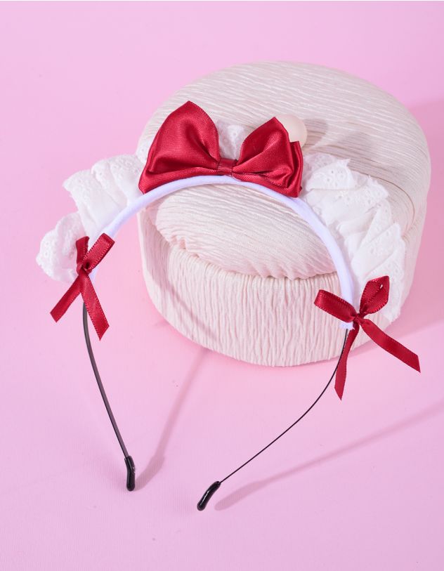 Обідок для волосся з бантами та мереживом | 264763-15-XX - A-SHOP