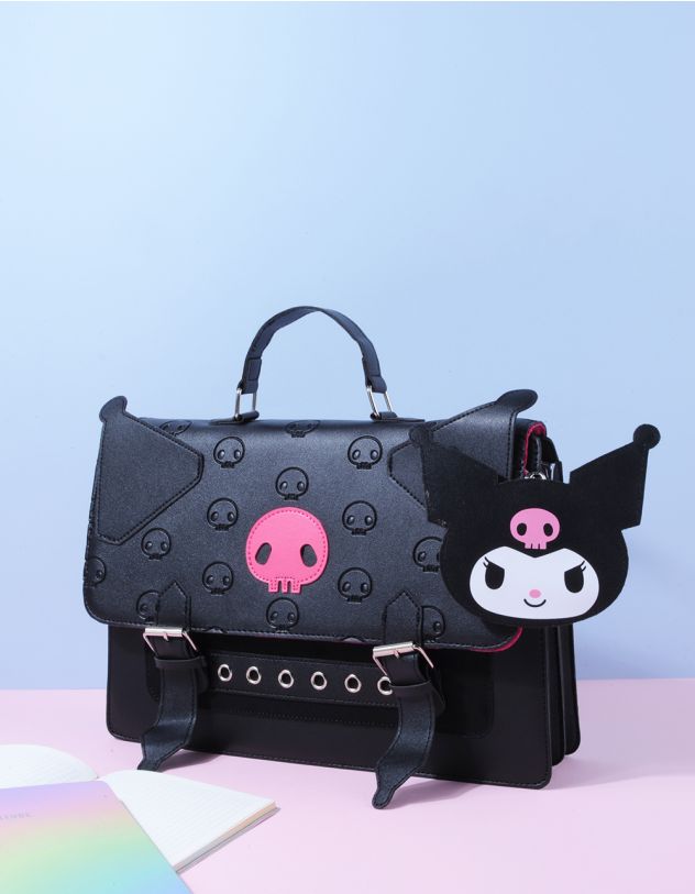 Сумка портфель з  картхолдером у вигляді Куромі та черепами | 262856-02-XX - A-SHOP