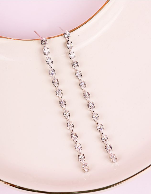 Сережки довгі зі страз | 268766-05-XX - A-SHOP
