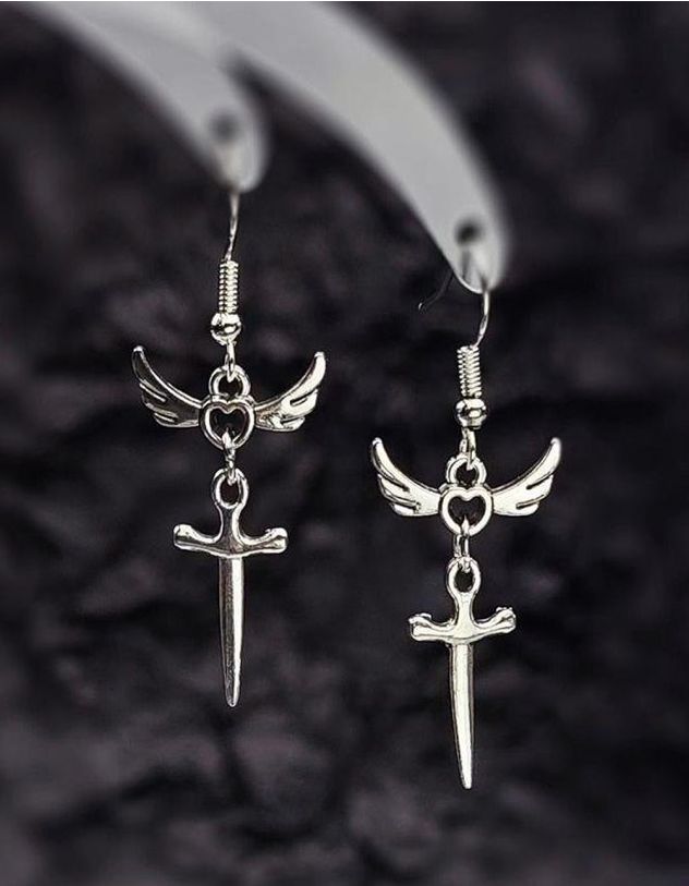 Сережки у вигляді серця з крилами | 267657-05-XX - A-SHOP