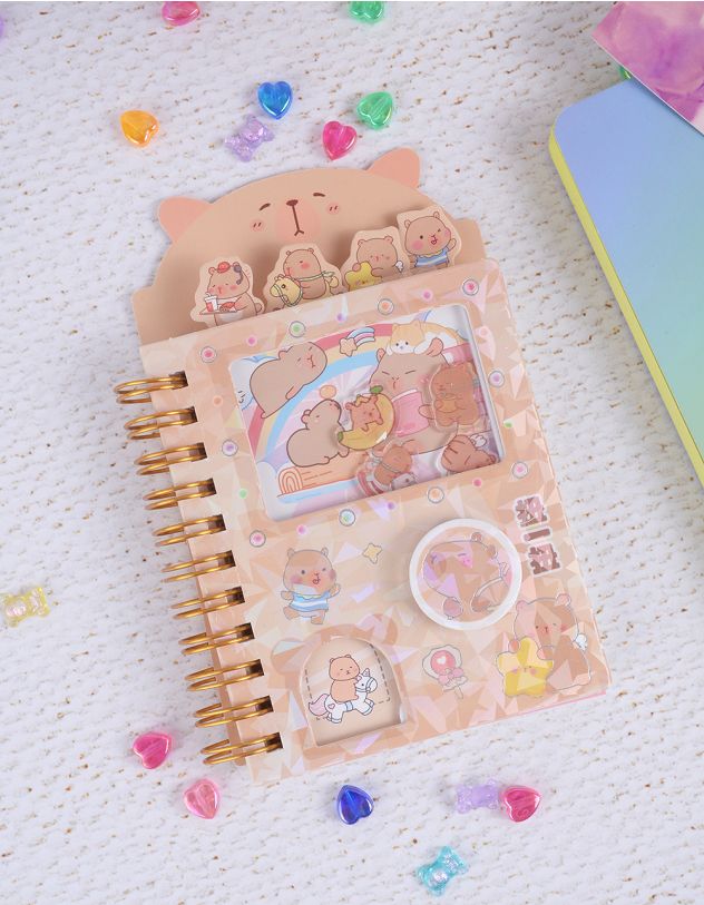 Блокнот у лінію з принтом капібари | 263768-40-XX - A-SHOP