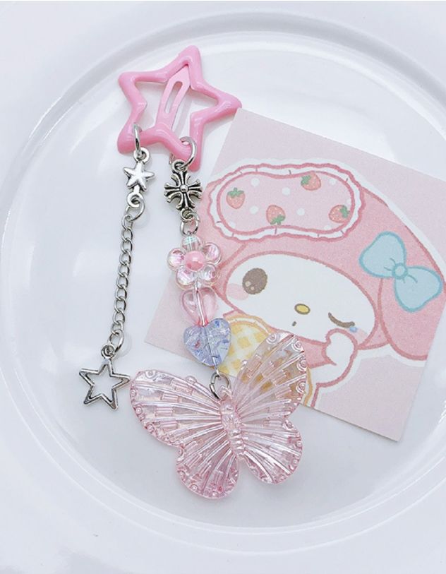 Заколка для волосся клік клак у вигляді зірки з метеликом | 260770-14-XX - A-SHOP