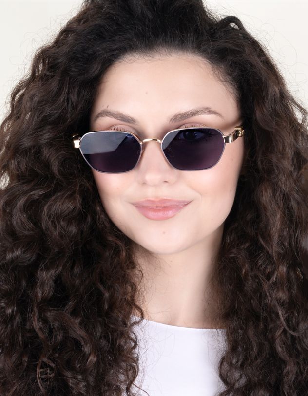 Окуляри від сонця шестикутники з фурнітурою на дужках | 262823-09-XX - A-SHOP