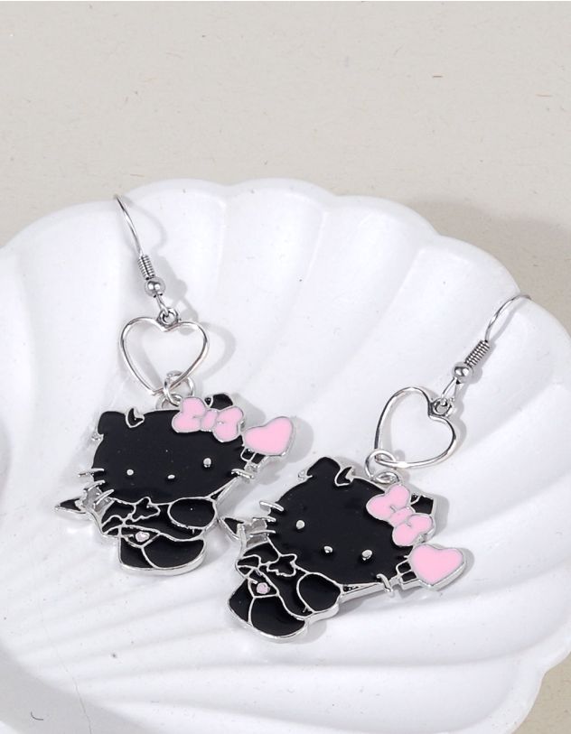 Сережки у вигляді Кітті | 254678-05-XX - A-SHOP