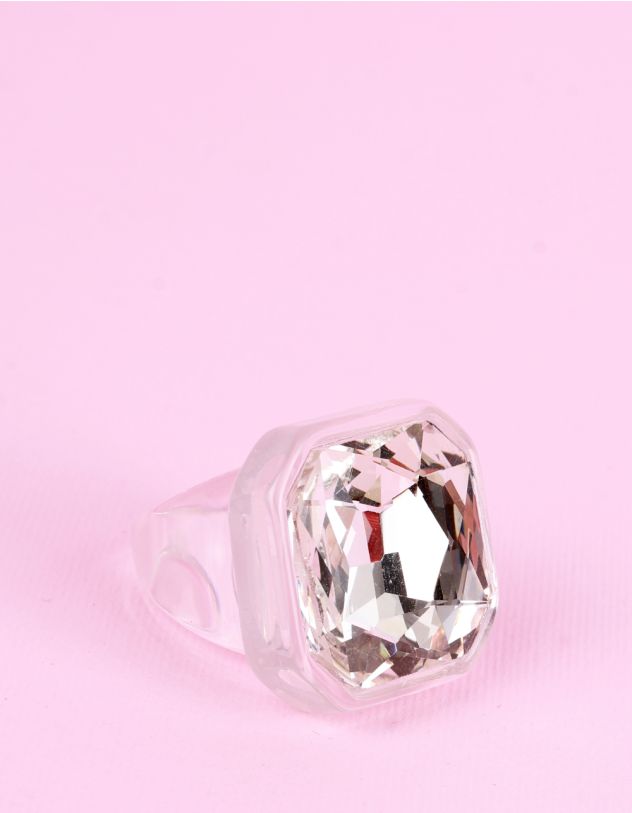 Кільце пластикове широке з кристалом | 266401-01-39 - A-SHOP