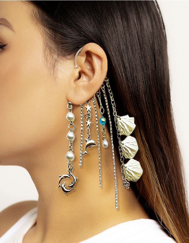 Кафа із ланцюжків з перлинами у вигляді мушлі та дельфінами | 262511-05-XX - A-SHOP