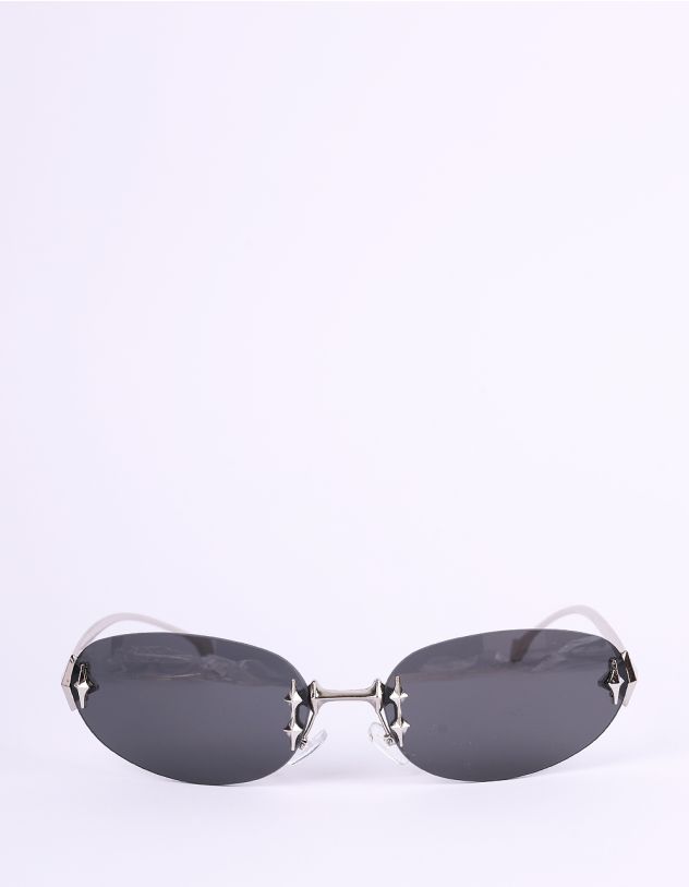 Окуляри сонцезахисні вузькі маска з зіркою на лінзах | 266702-02-XX - A-SHOP