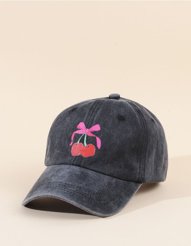 Бейсболка з принтом банта з вишнею | 264514-02-XX - A-SHOP