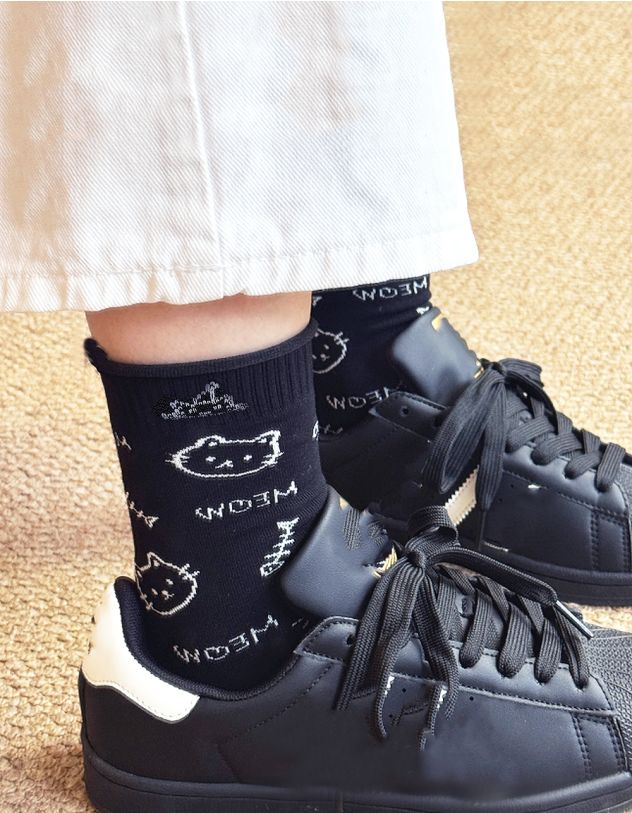 Шкарпетки з принтом котика | 266249-02-XX - A-SHOP