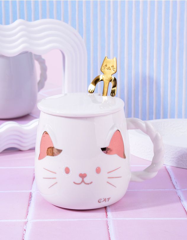 Чашка з ложкою у вигляді кота | 264256-01-XX - A-SHOP