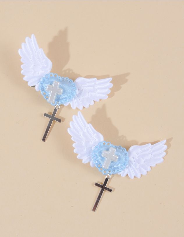 Заколка для волосся парна у вигляді серця з крилами | 264032-18-XX - A-SHOP