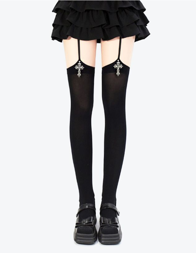 Панчохи на поясі з хрестом | 264929-02-XX - A-SHOP