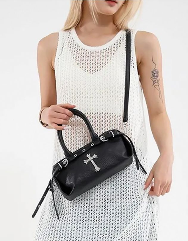 Сумка через плече з фурнітурою у вигляді хреста | 265107-02-XX - A-SHOP