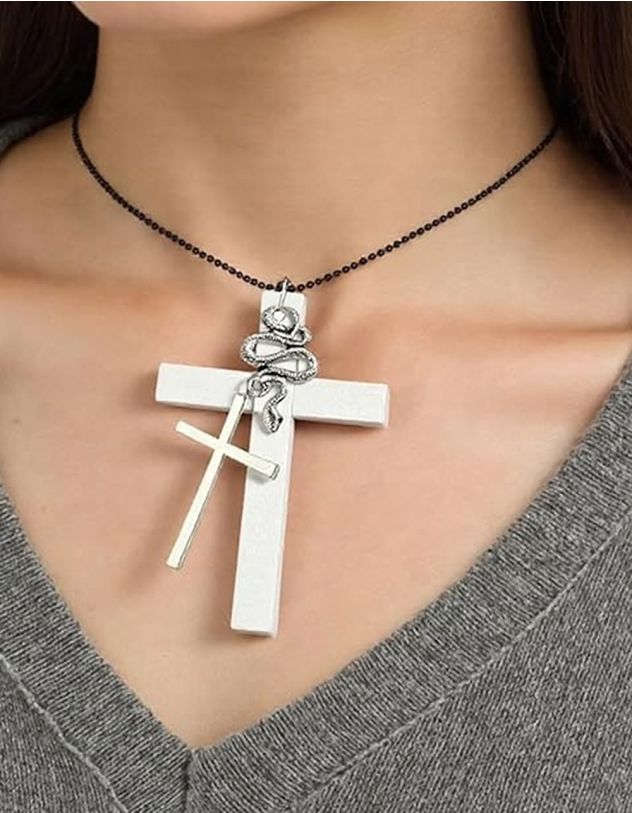 Підвіска на шию з кулоном у вигляді змії та хрестом | 267032-01-XX - A-SHOP