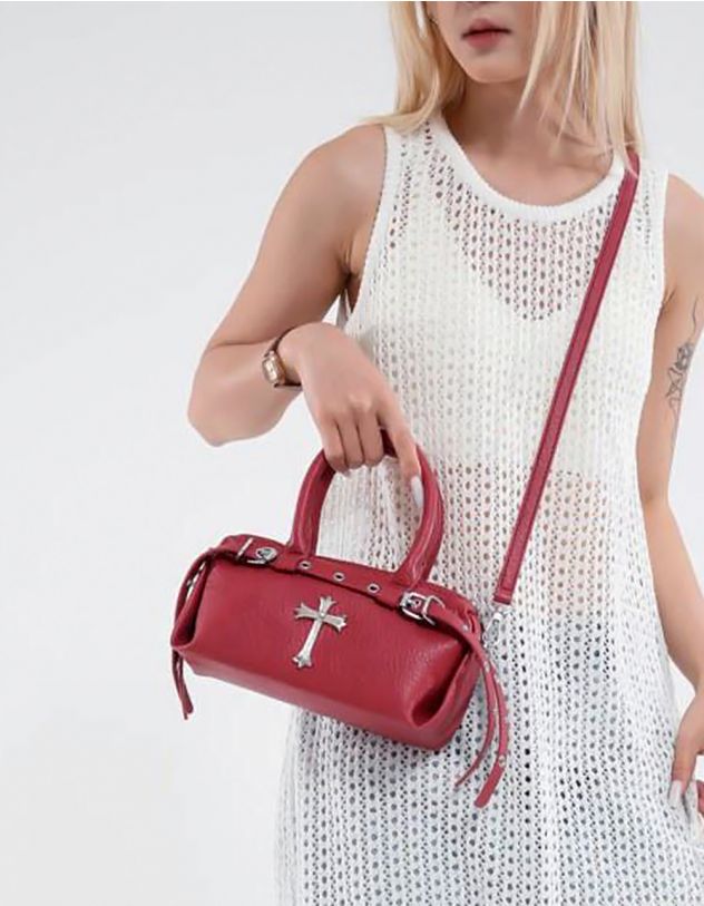 Сумка через плече з фурнітурою у вигляді хреста | 265107-15-XX - A-SHOP