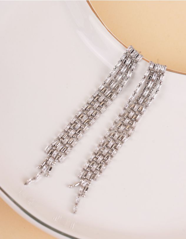 Сережки довгі зі страз | 265164-05-XX - A-SHOP