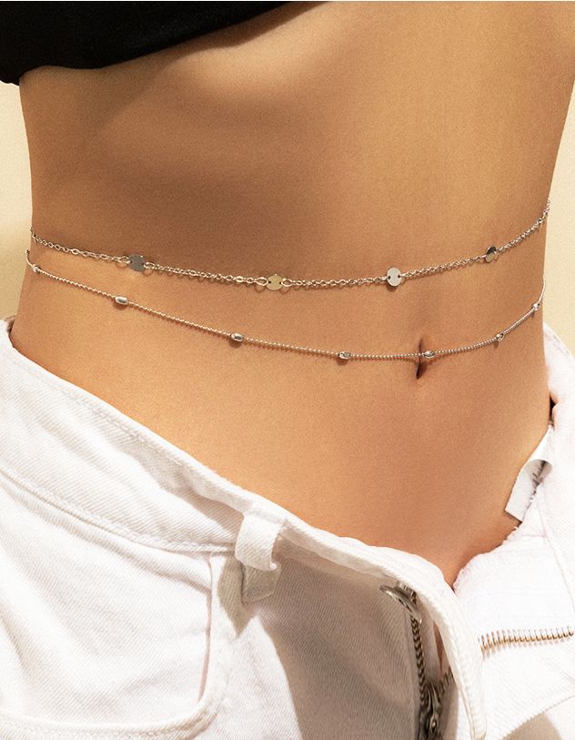 Ланцюжок на талію подвійний з намистинами | 267394-05-XX - A-SHOP