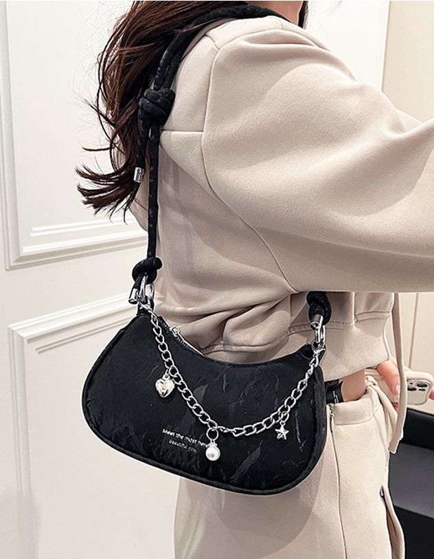 Сумка кросс боді з перлиною та серцем на ланцюжку | 265453-02-XX - A-SHOP