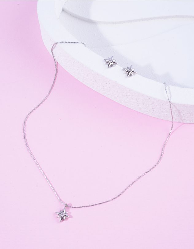 Комплект із підвіски на шию з кулоном у вигляді зірки та сережок | 265261-05-XX - A-SHOP